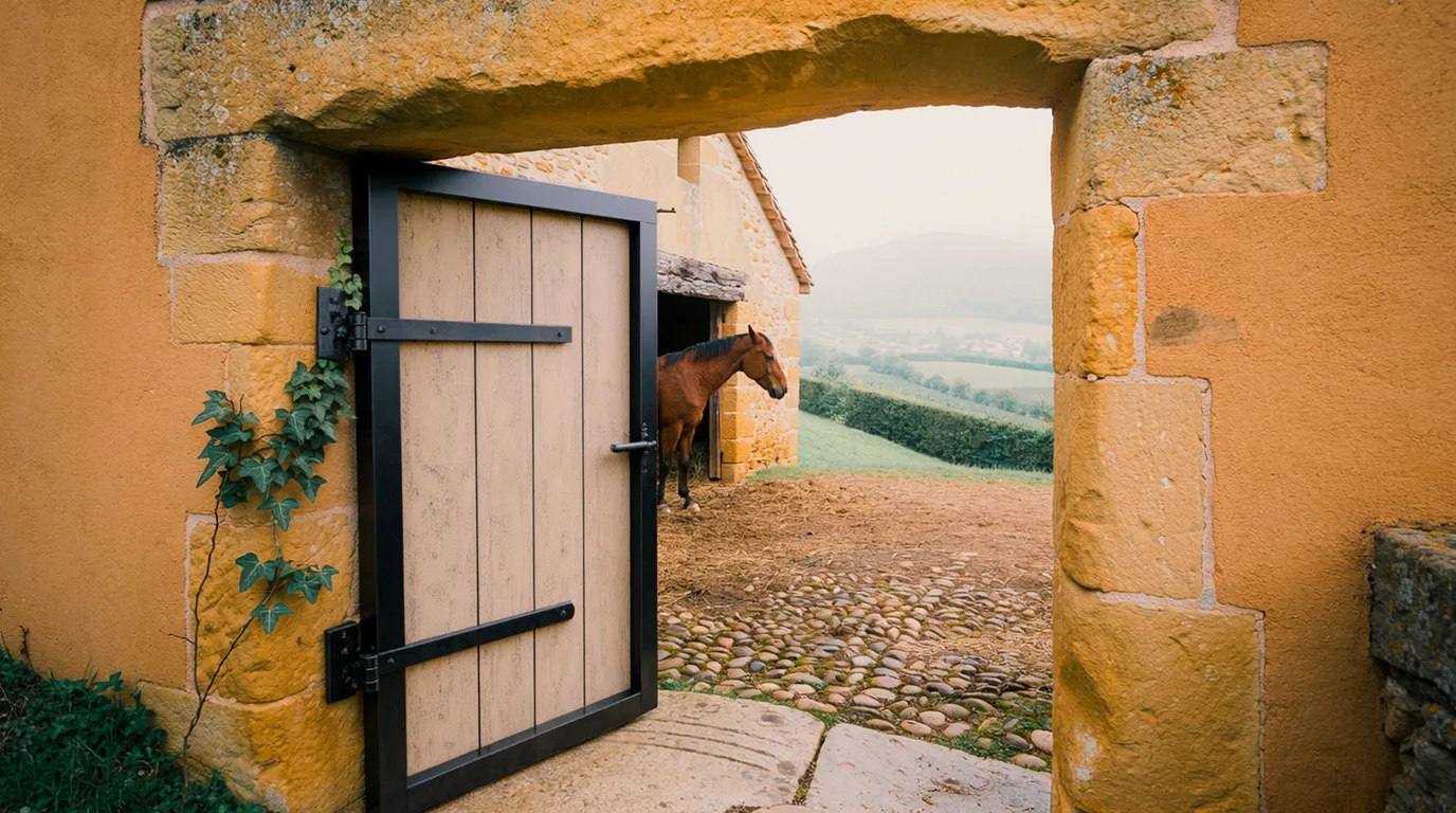 Entrée, Les Écuries du Rosey, centre équestre à Grilly